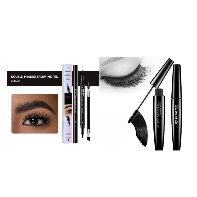 Spacewallart waterproof mascara in beauty product, showing thick, black mascara wand and applicator for voluminous lashes.