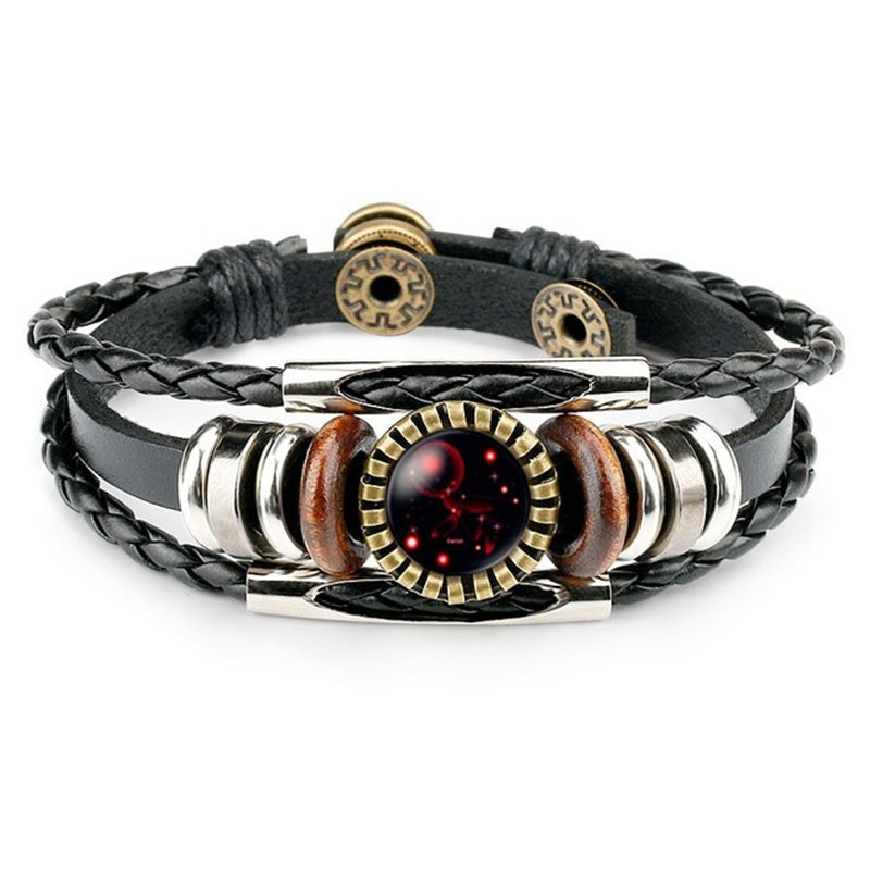 Spacewallart zodiac sign bracelet, silver-tone accessory featuring engraved zodiac symbols on a sleek bracelet design.