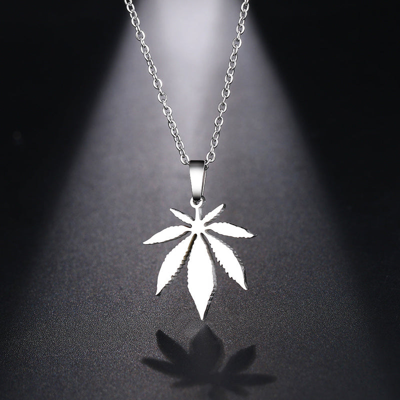 Stainless steel necklace from Spacewallart featuring a sleek, modern design, showcasing the smooth metallic finish and chain link details.