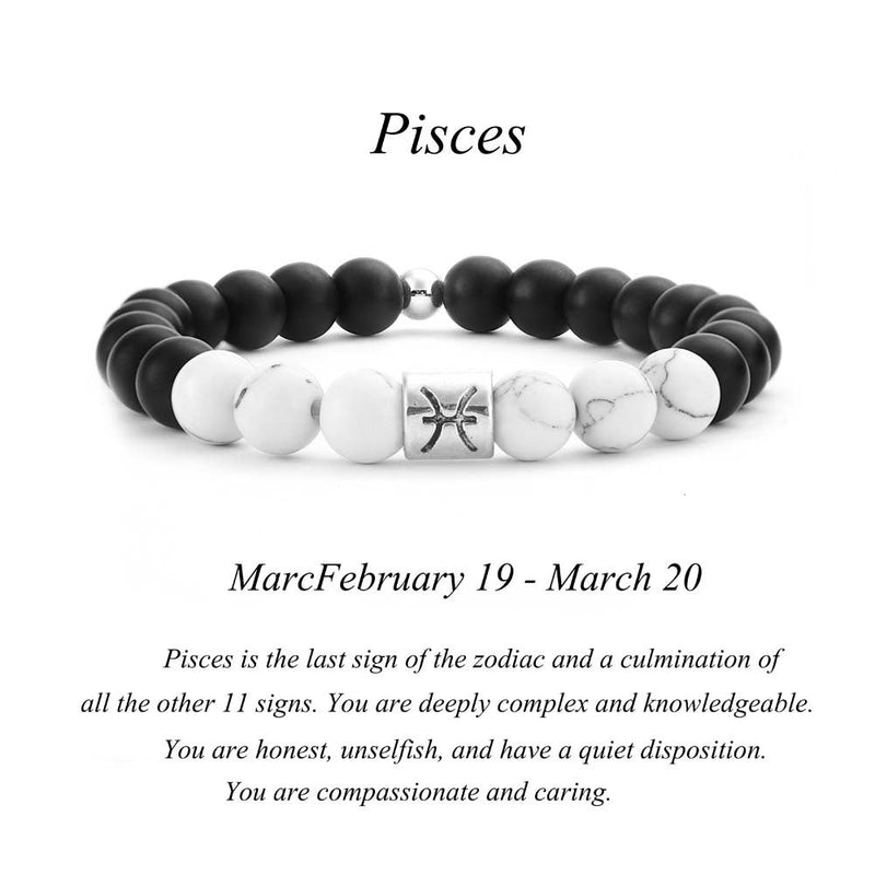 Black agate and white turquoise couple bracelets with beaded designs, stylish accessories by Spacewallart.