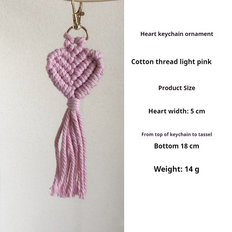 Hand-woven key accessories by Spacewallart, small creative gift, featuring colorful woven fabric and metal keyring for apparel use.
