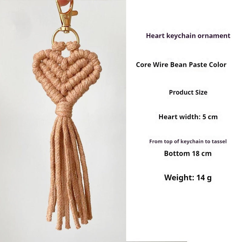 Hand-woven key accessory from Spacewallart, small creative gift, featuring colorful woven design on a keychain.