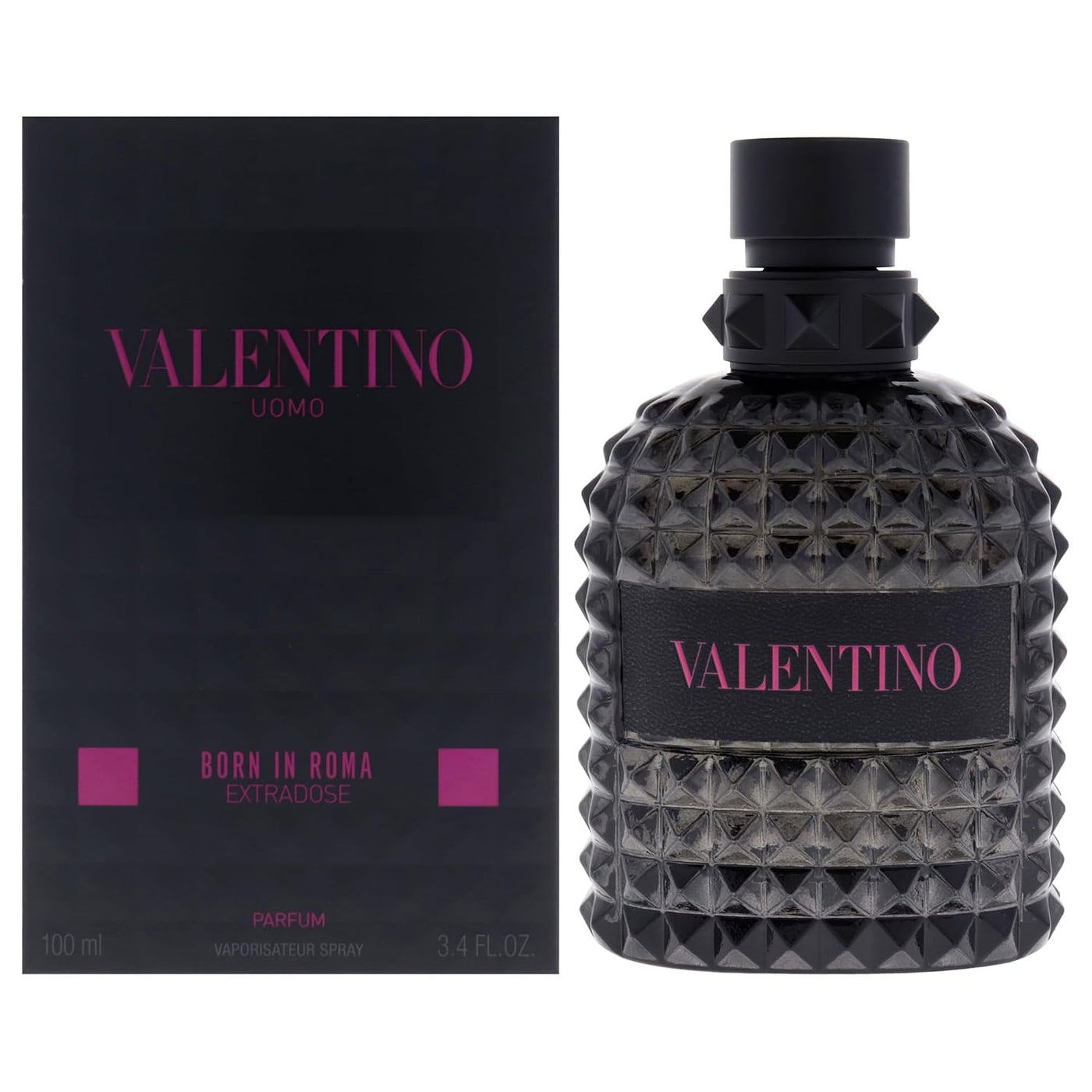 Valentino Uomo Born In Roma Intense Eau de Parfum for Men in 3.4 oz bottle, featuring sleek packaging and elegant design