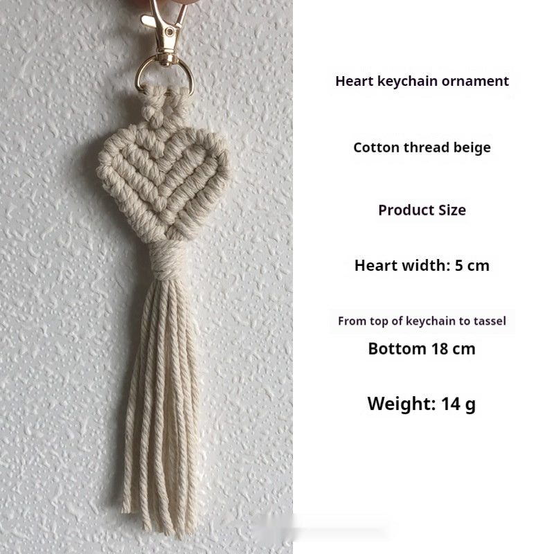 Hand-woven key accessories by Spacewallart, small creative gift, featuring colorful, intricate textile designs on apparel accessories.