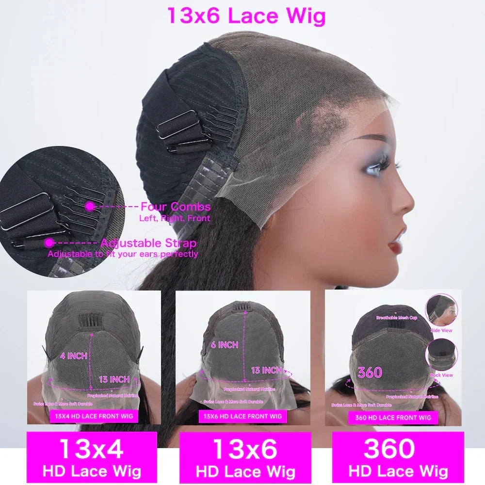 Spacewallart HD Lace Frontal Wig showcasing natural hairline and layered dark hair for a seamless, stylish look.