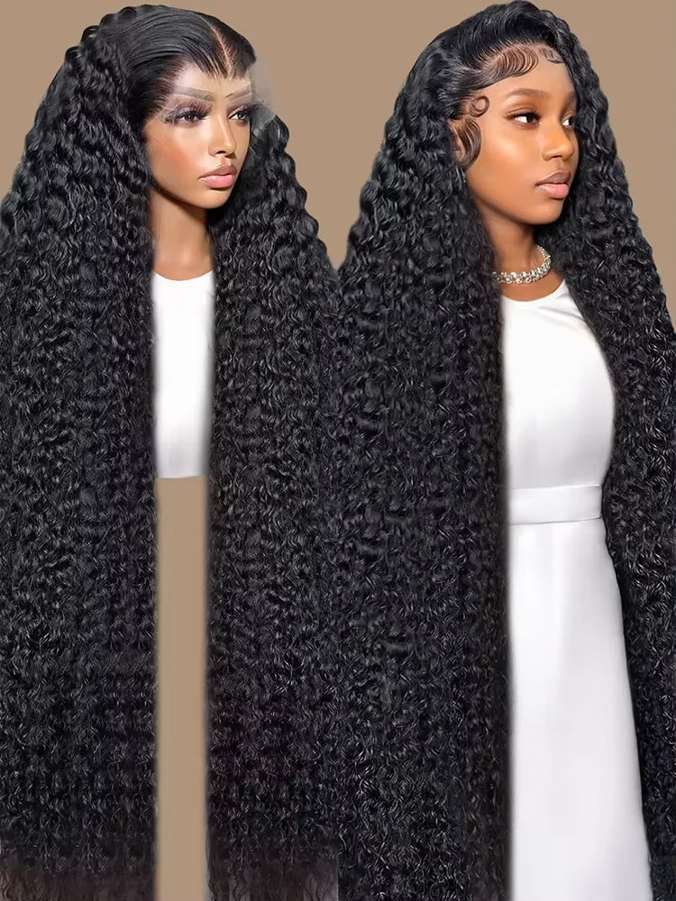 HD lace human hair curly wig by Spacewallart featuring natural-looking, voluminous curls and a seamless lace front for a realistic style.