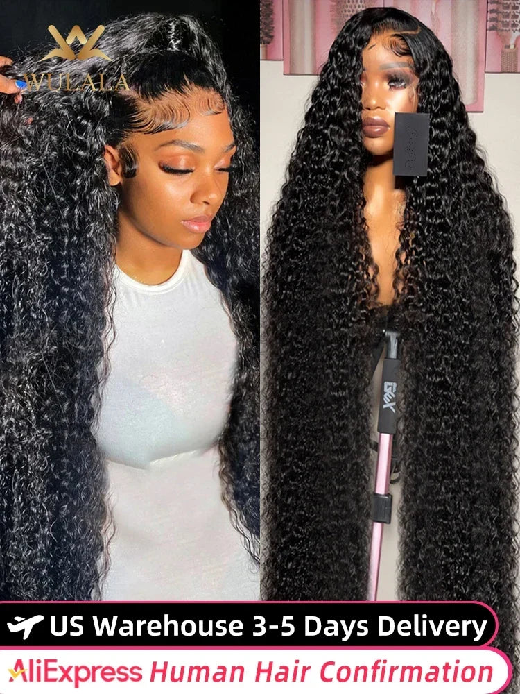 Deep wave lace frontal wig by Spacewallart with natural-looking waves and a lace frontal for a seamless hairline.