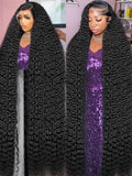 Spacewallart Water Wave Lace Front Curly Wig showcasing rich, bouncy curls and a natural hairline on a mannequin head.