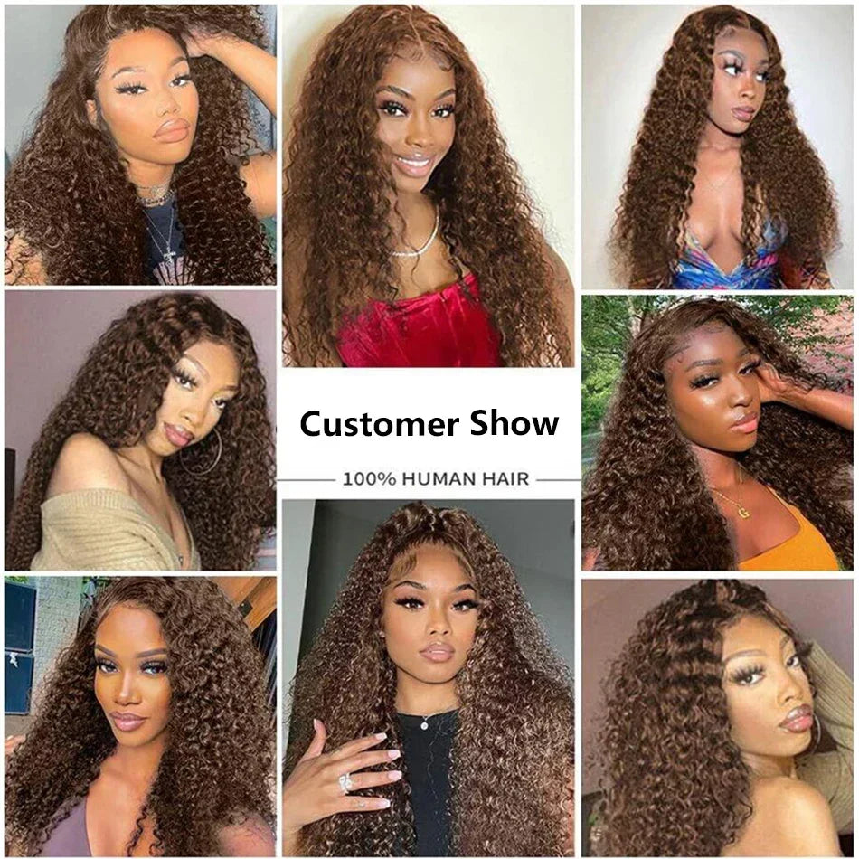 Deep wave curly wig frontal by Spacewallart featuring natural, voluminous curly hair with a lace frontal for a seamless look.