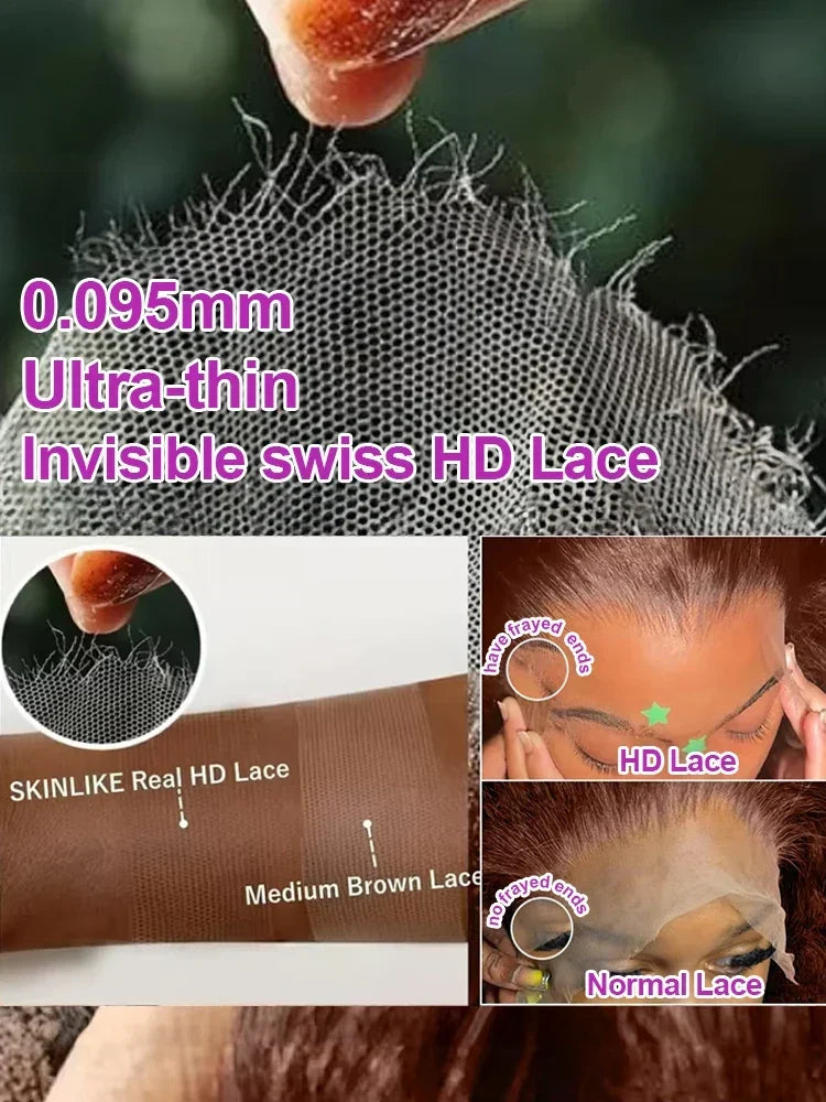 Chocolate brown lace frontal curly wig by Spacewallart, showcasing voluminous, well-defined curls and a natural hairline.