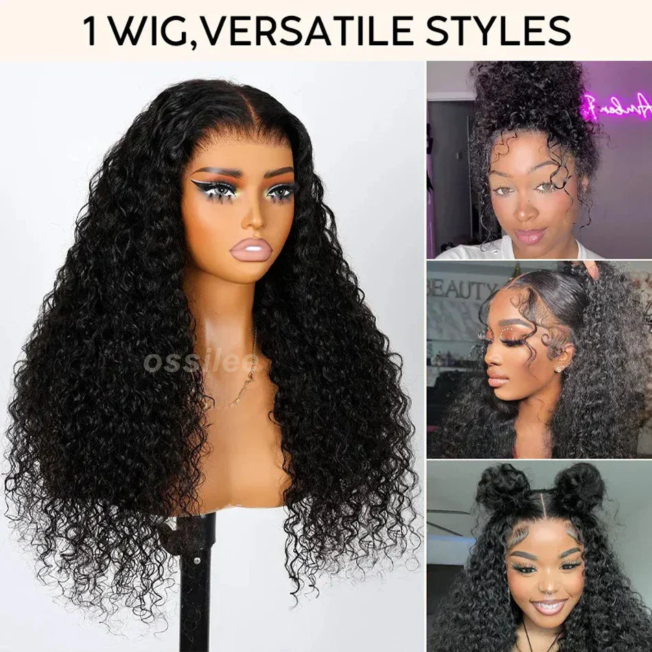 Deep wave strap snug fit wig by Spacewallart featuring curly hair and adjustable strap for a secure fit