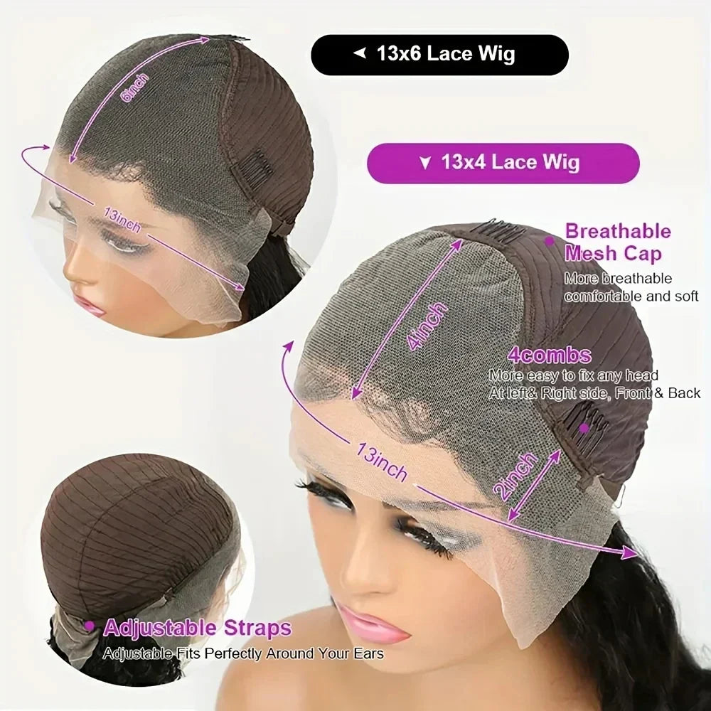 Deep Wave HD Lace Frontal Human Hair Wig by Spacewallart, showcasing the textured deep wave style on a natural-looking lace frontal.