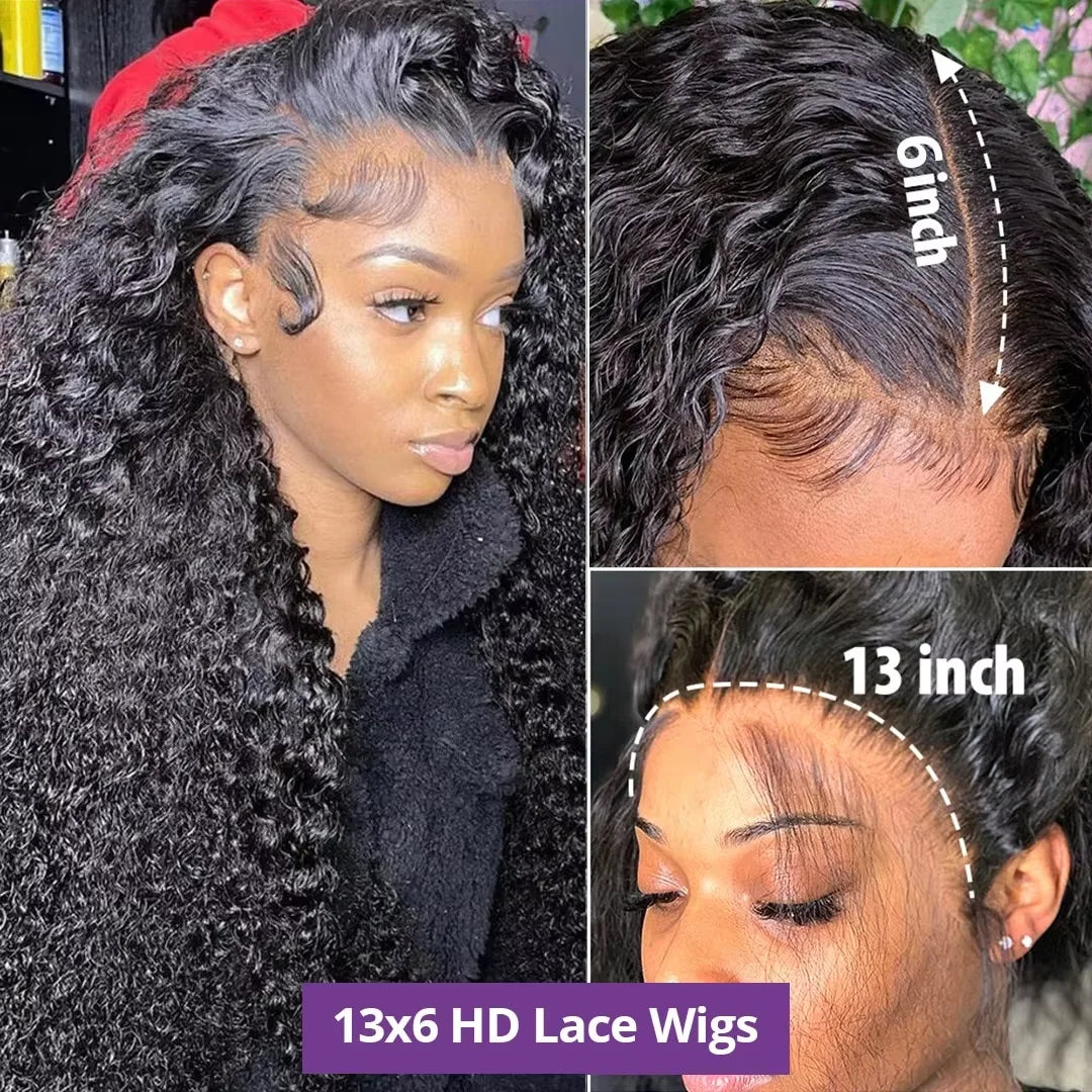 Curly human hair wig by Spacewallart showcasing voluminous, natural-looking curls on a full head wig for women.