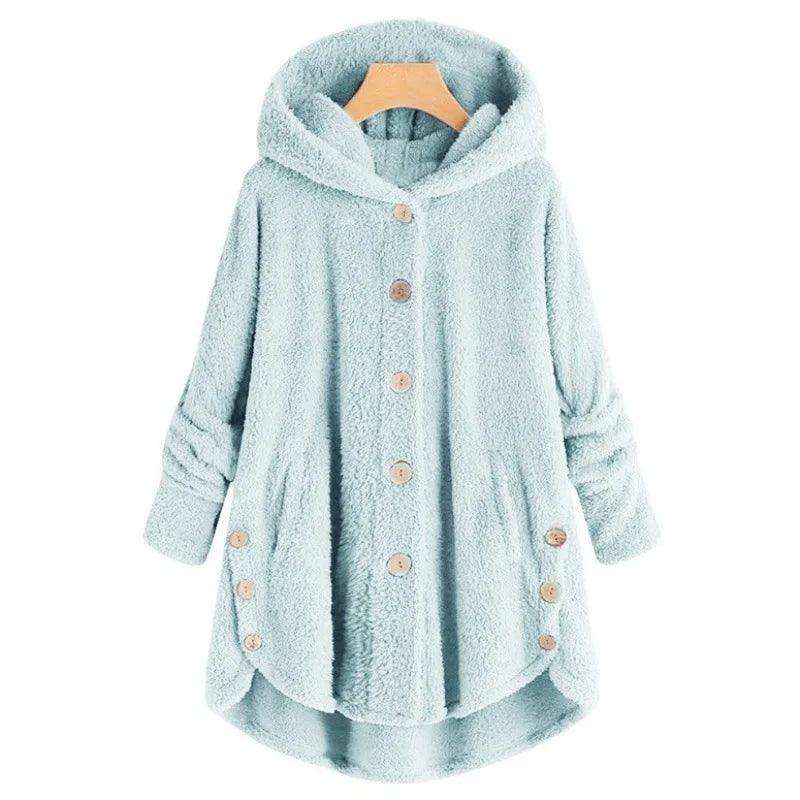 Spacewallart plush hoodie, cozy apparel shown in a soft fabric image with a relaxed fit and stylish design.