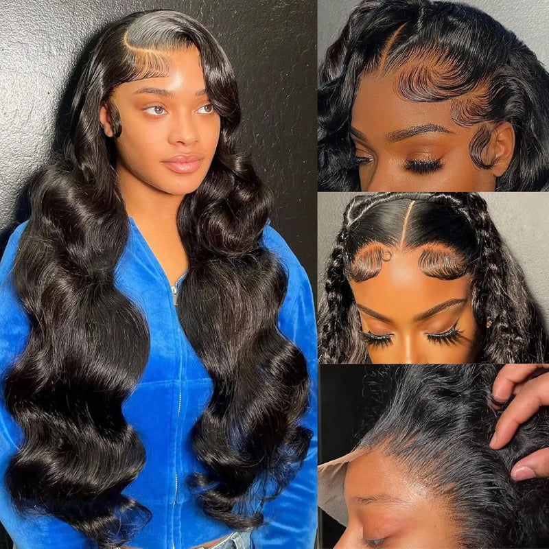 Body Wave human hair wig by Spacewallart, showcasing natural waves and full hair coverage in a realistic style.