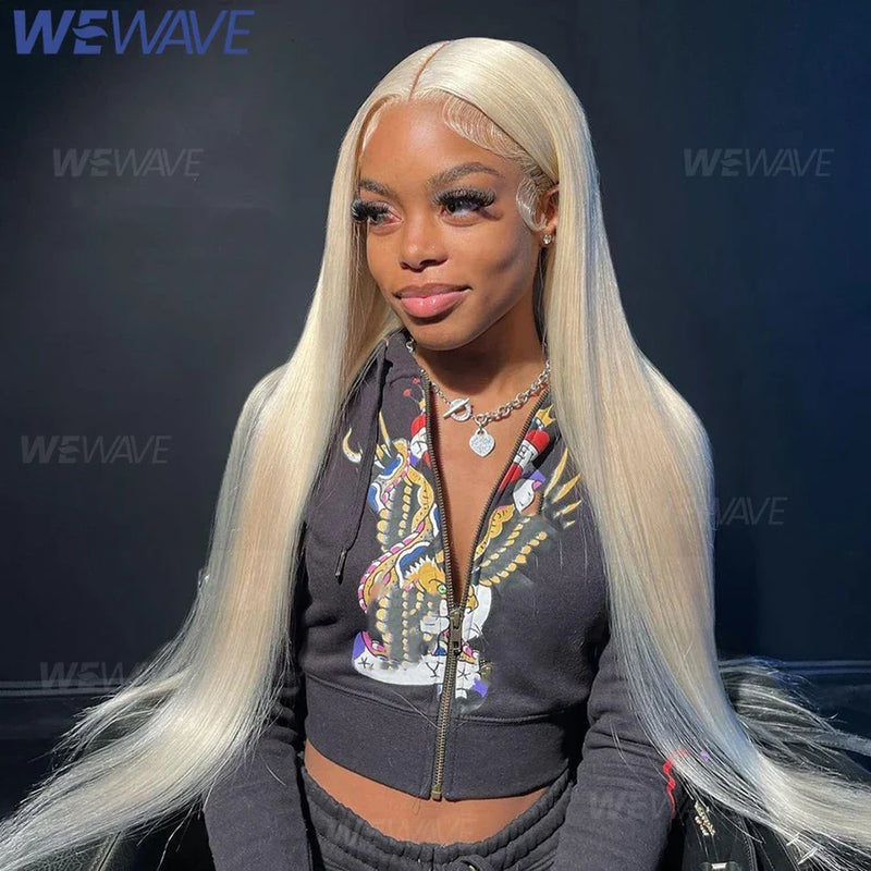 Blonde lace front human hair wig by Spacewallart, showcasing natural hair texture and lace front design.
