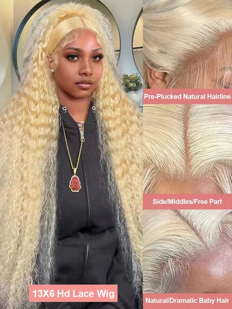 Deep loose wave transparent curly wig by Spacewallart, showcasing natural curly hair with a transparent lace front for a seamless look.