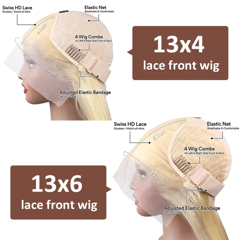 Blonde lace front human hair wig by Spacewallart, showcasing natural hair texture and lace front design for a realistic look.
