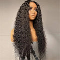 Natural black kinky curly lace front wig by Spacewallart with soft, voluminous curls and lace front for a realistic hairline.