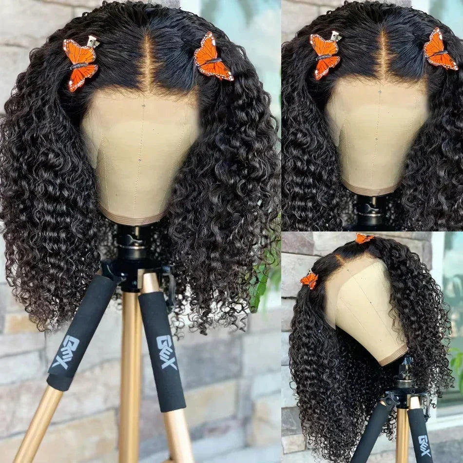 Deep curly bob wig by Spacewallart featuring voluminous, textured hair with a natural curl pattern and sleek finish.