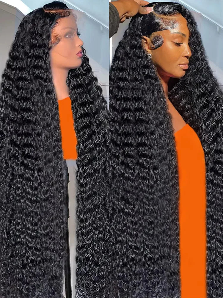 High density loose deep wave HD lace wig by Spacewallart showing soft, wavy hair with lace front and natural volume.