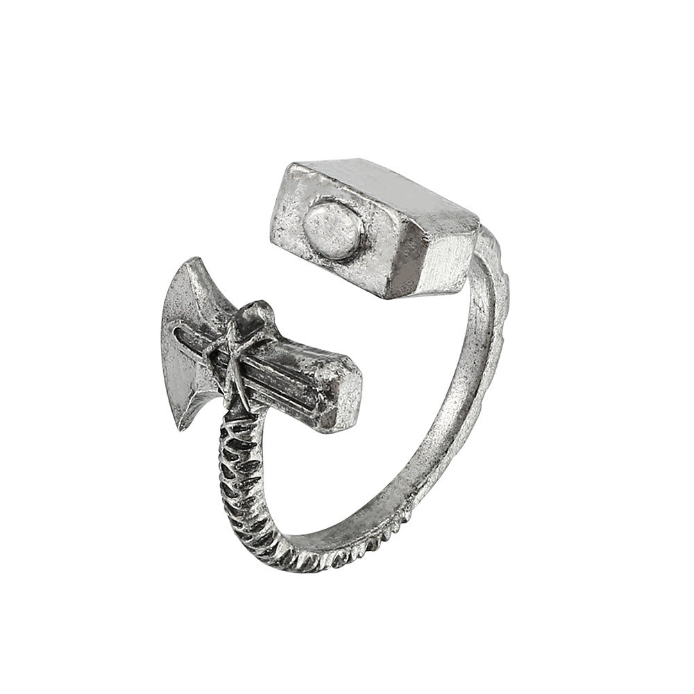 Set of geometric rings from Spacewallart accessories collection featuring modern, angular designs in various metallic finishes.