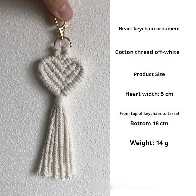 Colorful hand-woven key accessory from Spacewallart, featuring intricate patterns and small size, perfect for gift or personal use.