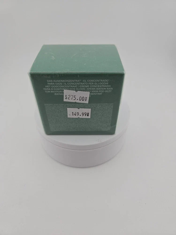 La Mer The Eye Concentrate in 0.5 oz jar, close-up of the luxurious skincare product with sleek packaging.