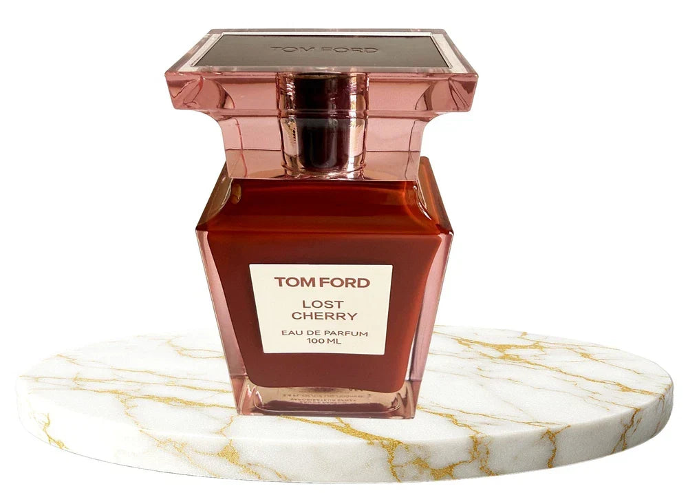 Tom Ford Lost Cherry Eau de Parfum unisex bottle, 3.4 oz, with elegant packaging and rich cherry fragrance details.