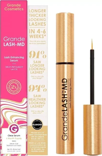 Spacewallart GrandeLASH-MD eyelash enhancing and conditioning serum in a 4ml bottle, designed to promote longer, fuller lashes.