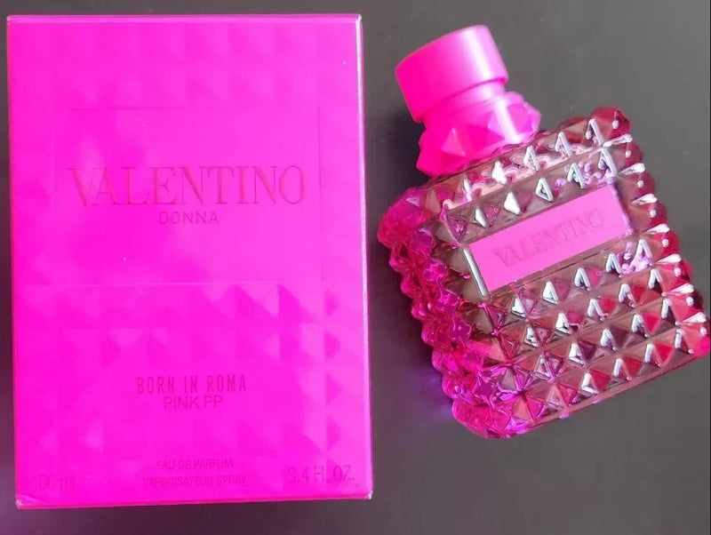 Valentino Donna Born In Roma Pink PP Eau de Parfum for women, 3.4 oz, featuring a stylish pink bottle and elegant design.