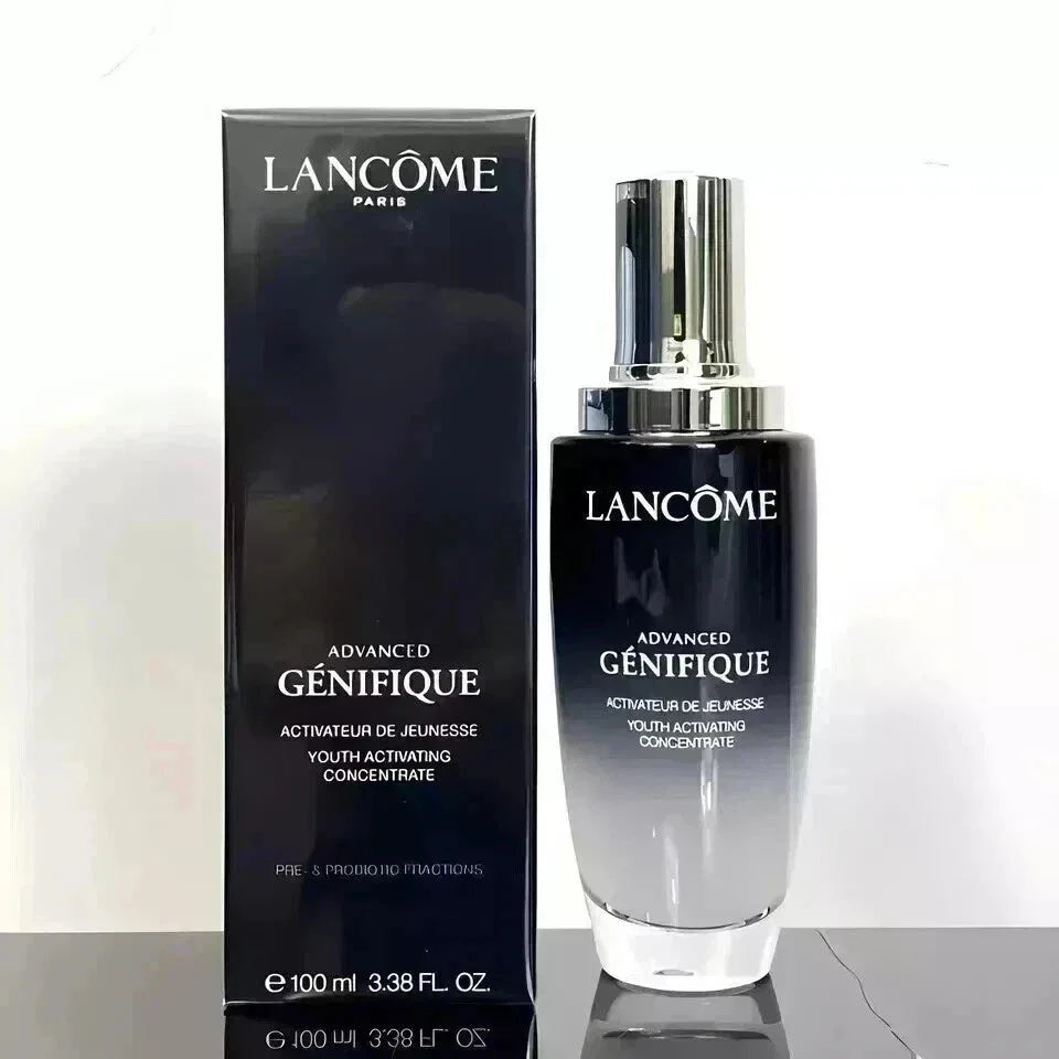 Lancôme Advanced Génifique Youth Activating Concentrate bottle, 3.38 oz, with sleek design and label visible in the image.