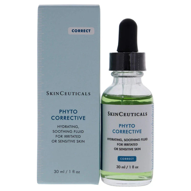SkinCeuticals Phyto Corrective Gel in 1 oz bottle, calming and hydrating face gel with brightening effects, sealed packaging.