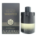 Azzaro The Most Wanted Eau de Toilette Intense for Men bottle in black with silver accents, 100 ml, displayed on a neutral background.