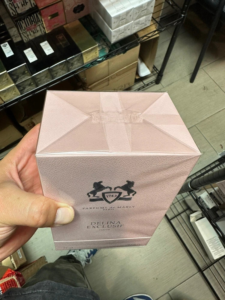 Parfums de Marly Delina Exclusif Eau de Parfum for Women in 75 ml bottle, elegant floral fragrance with luxurious packaging.
