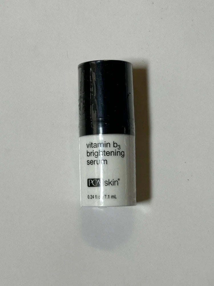 PCA Skin Vitamin B3 Brightening Serum in a 1 oz bottle, featuring a sleek white pump dispenser for skincare and brightening benefits.
