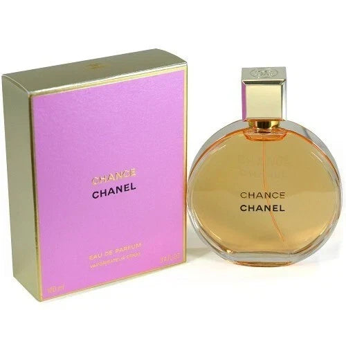 Chanel Chance Eau de Parfum for Women 3.4 oz bottle with elegant packaging, showcasing the classic fragrance design.