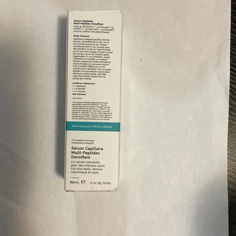 Spacewallart The Ordinary Multi-Peptide Hair Density Serum in a 2 fl oz bottle, designed for all hair types to promote hair growth and thickening.