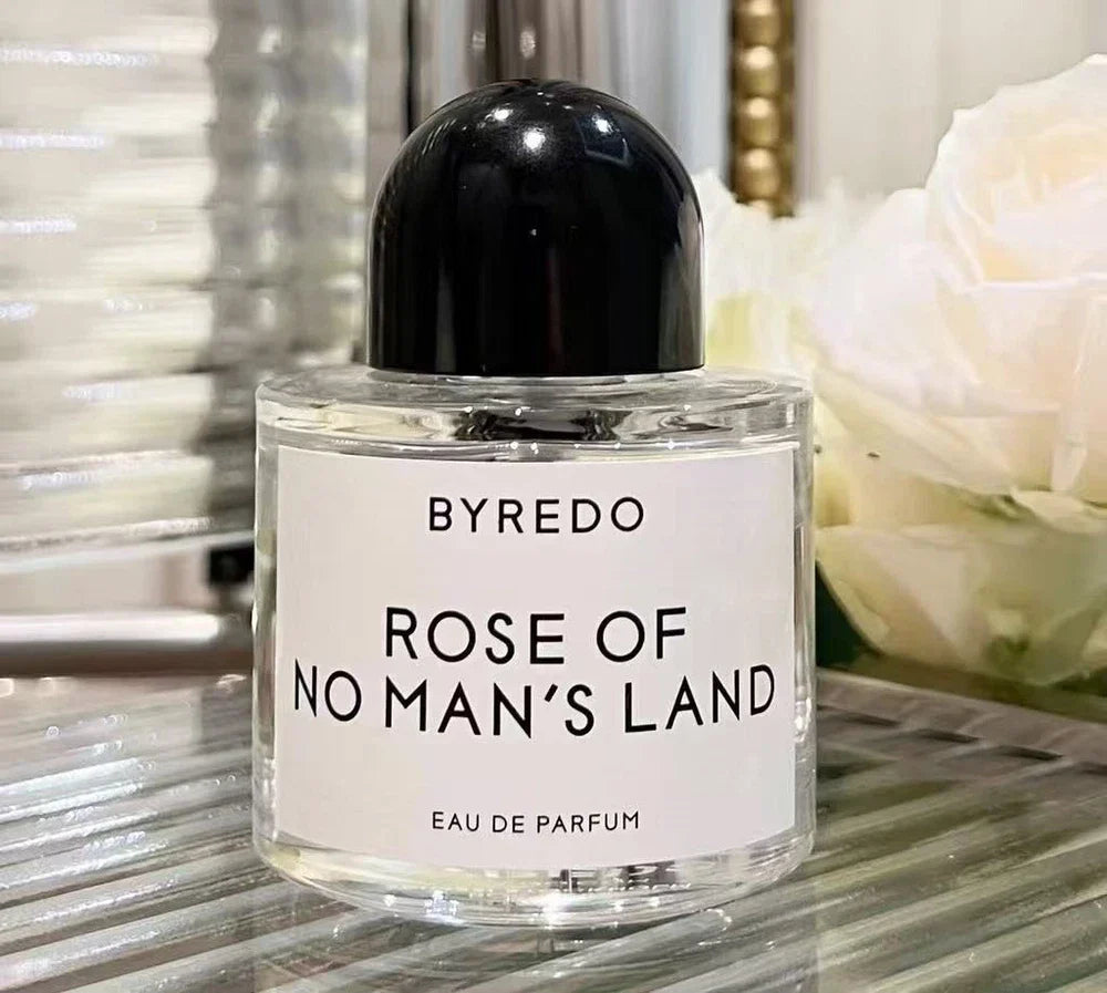 Byredo Rose of No Man’s Land women’s Eau de Parfum spray bottle, 3.4 oz, with elegant floral design.
