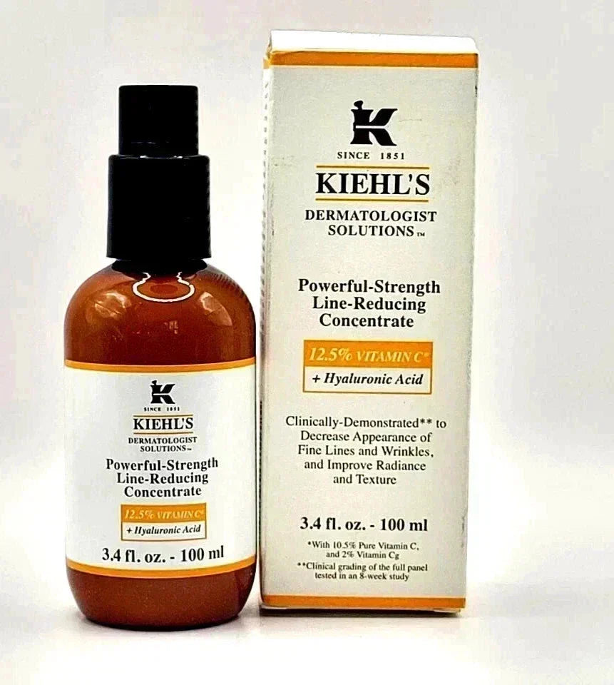 Kiehl's Powerful-Strength Line-Reducing Concentrate with 12.5% Vitamin C and Hyaluronic Acid in a 3.4 oz bottle