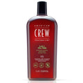 American Crew 3-in-1 Tea Tree Shampoo, Conditioner & Body Wash bottle, 33.8 fl oz, with green label and pump dispenser.