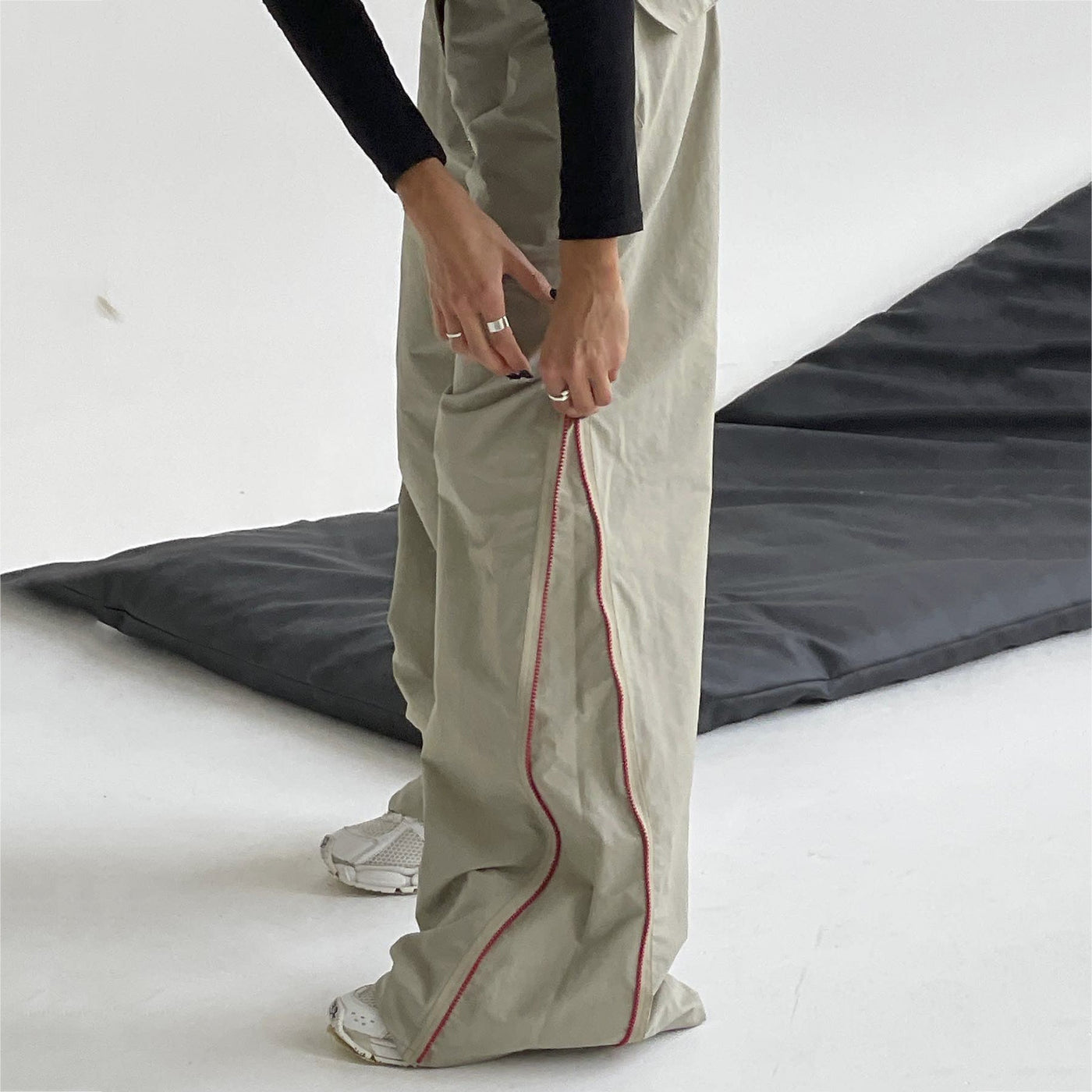 Loose matching women's trousers by Spacewallart, showcasing comfortable fit and stylish design in soft fabric.