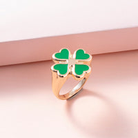 Four leaf clover rings from Spacewallart accessories collection, featuring delicate silver bands with four-leaf clover charms.