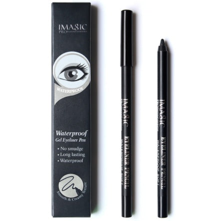 Black waterproof eyeliner pen from Spacewallart, featuring a sleek pencil design for precise eye makeup application
