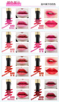 Spacewallart Powder Matte Lipstick in a sleek tube with a deep red shade, showcasing its smooth, matte finish.