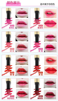 Spacewallart Powder Matte Lipstick in a sleek tube with a deep red shade, showcasing its smooth, matte finish.