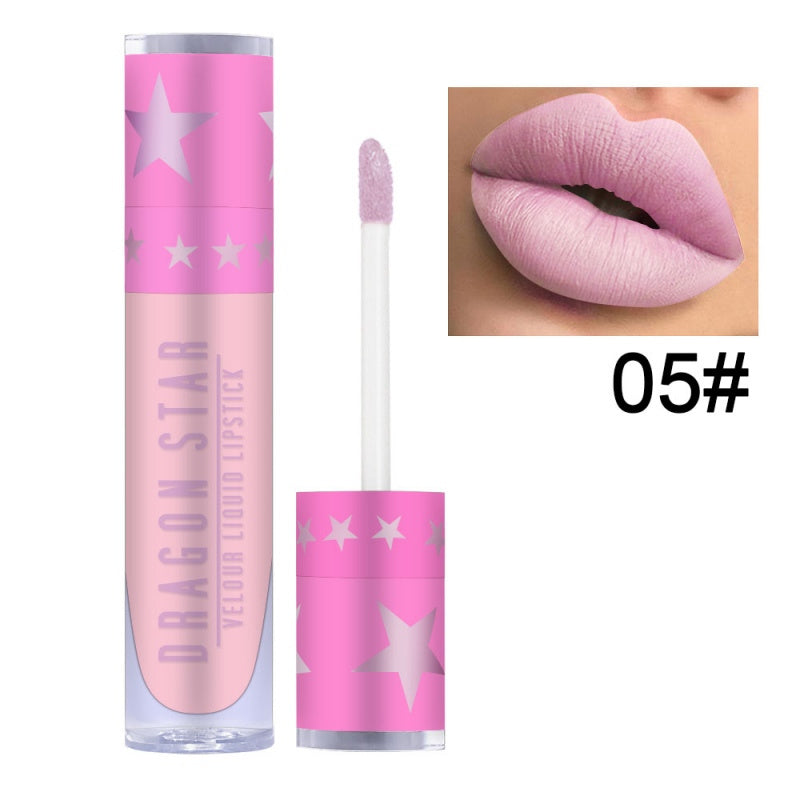 Matte velvet purple lipstick from Spacewallart, displayed in a sleek tube with a smooth, rich purple shade.