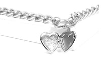Metal heart choker necklace from Spacewallart, stylish accessories with a sleek metal heart pendant on a black cord.