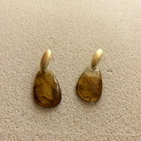 Resin acrylic earrings with colorful abstract designs, stylish accessories from Spacewallart.