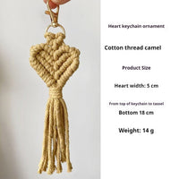 Colorful hand-woven key accessory by Spacewallart, crafted as a creative small gift, perfect for apparel or key decoration.